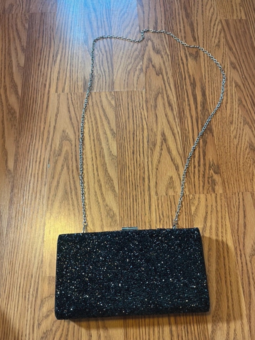 Black glitter clutch purse